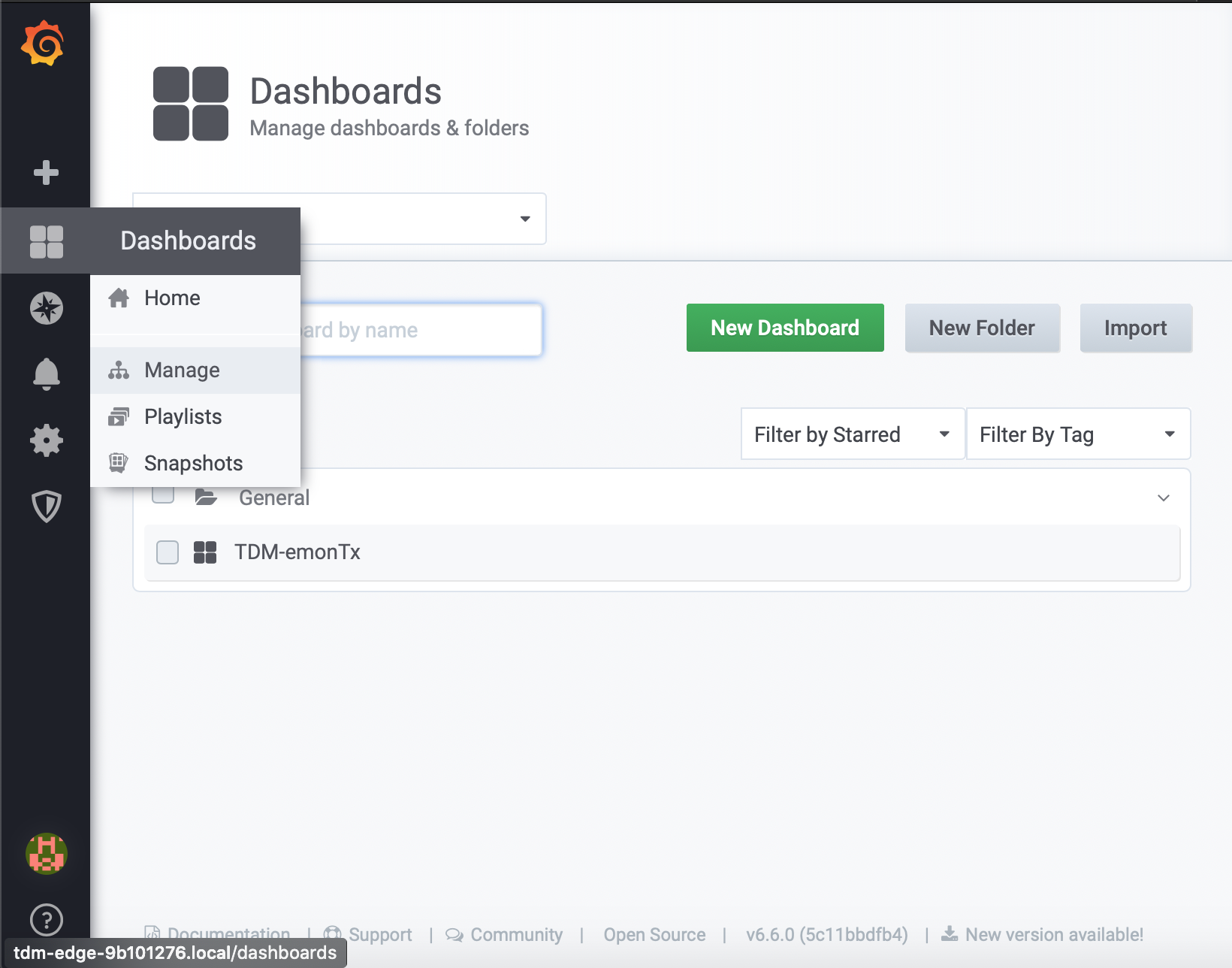 Gestione delle dashboards